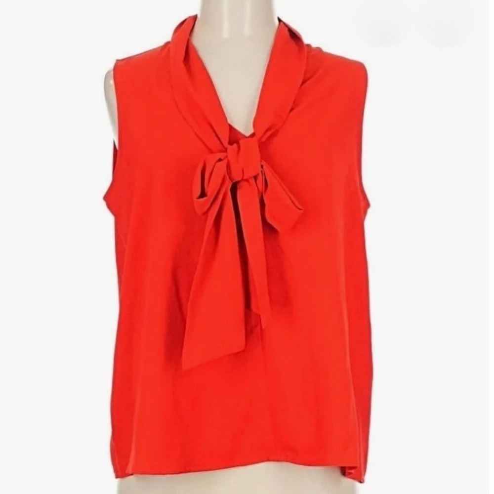 Abbott‎ Elementary Tie Neck Blouse Women 3X Red New With Tags